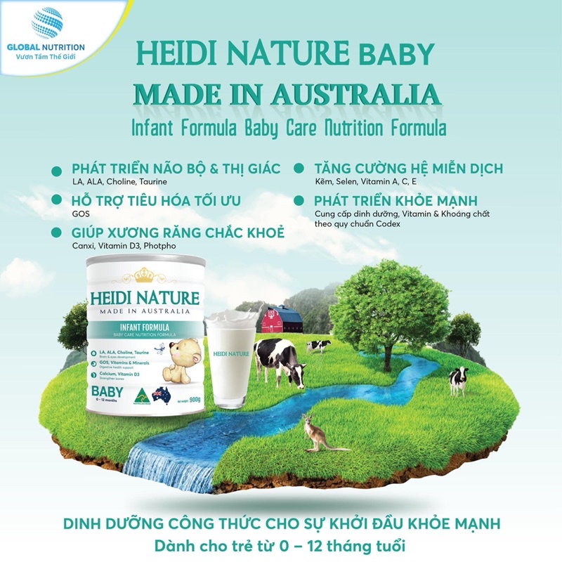 Sữa bột Úc Heidi Nature Baby 900g