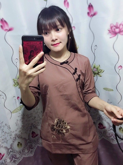 Đồ Lam Đi Chùa # Mẫu 2 Viền Nhỏ