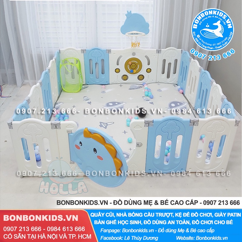 Bộ Quây Cũi Trơn Quây Holla Khủng Long - Quây cũi nhựa cho bé mẫu cao cấp