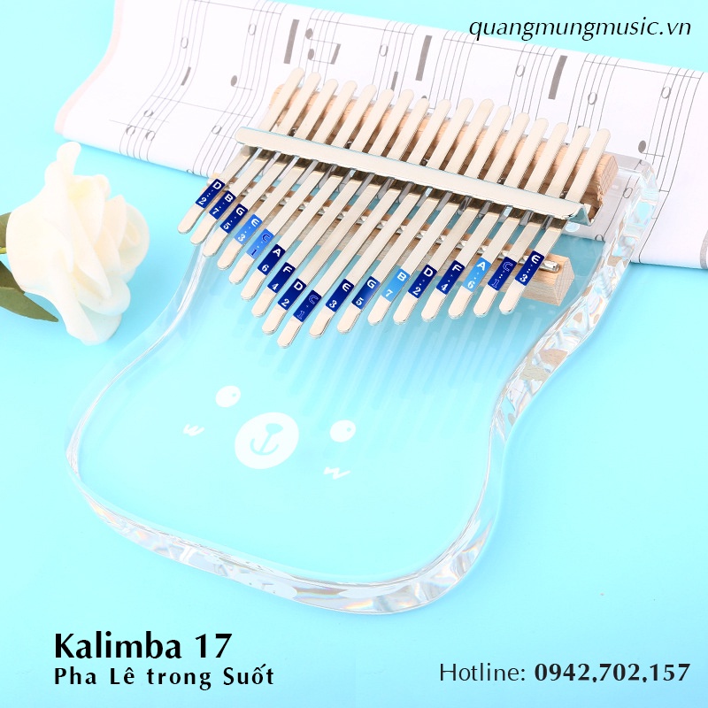 Đàn piano Trong Suốt Pha Lê Kalimba 17 phím chất lượng cao kiểu dáng dễ thương