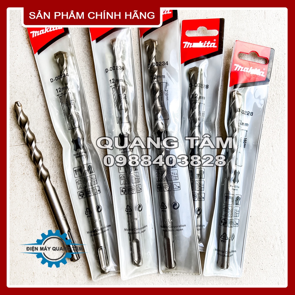 Mũi Khoan Bê Tông - Tường Gạch MKT Chân Gài SDS 6 / 8 / 10 / 12 / 14 / 16 x 160 / 210mm [Chính Hãng]