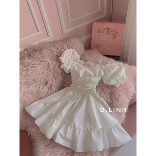 Đầm trễ vai eo chun xoè