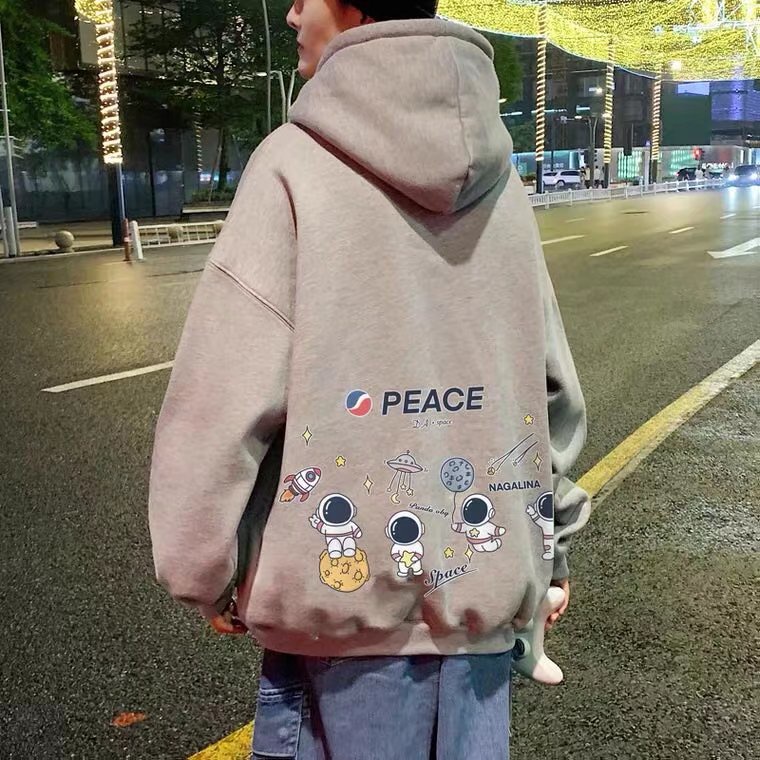 Áo hoodie dáng rộng in họa tiết hoạt hình phong cách Hàn Quốc thời trang dành cho nam và nữ size M-5XL