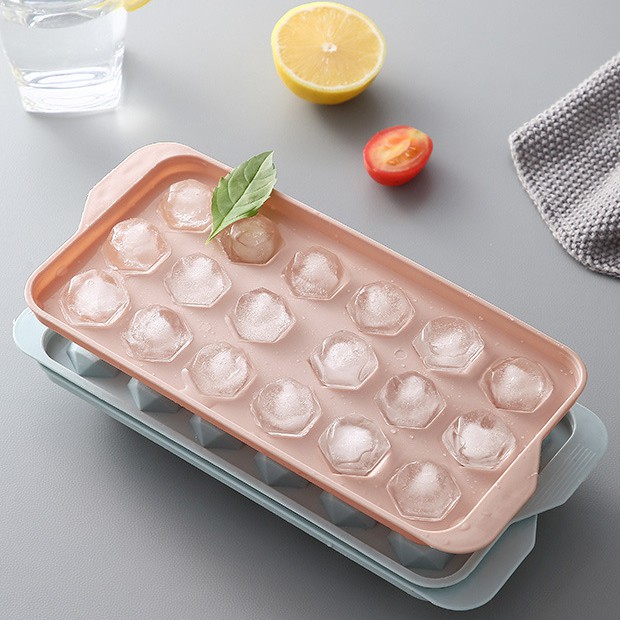 Khay đá tròn tủ lạnh 33 viên, khuôn làm đá có nắp đậy thông minh hình bi K-House Smart | BigBuy360 - bigbuy360.vn