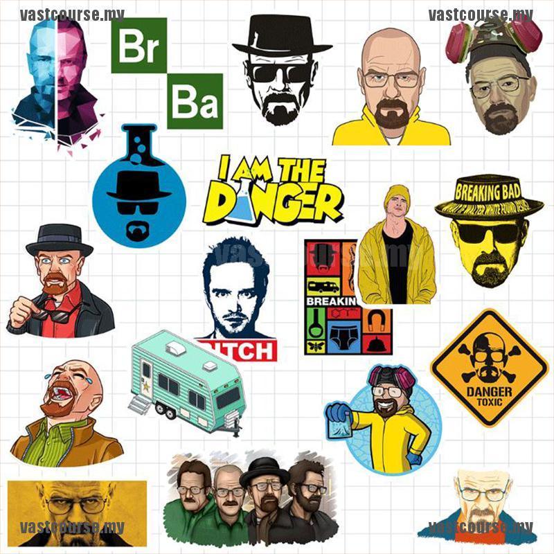 Bộ 50 Miếng Dán Chống Thấm Nước Hình Breaking Bad Trang Trí Đa Năng