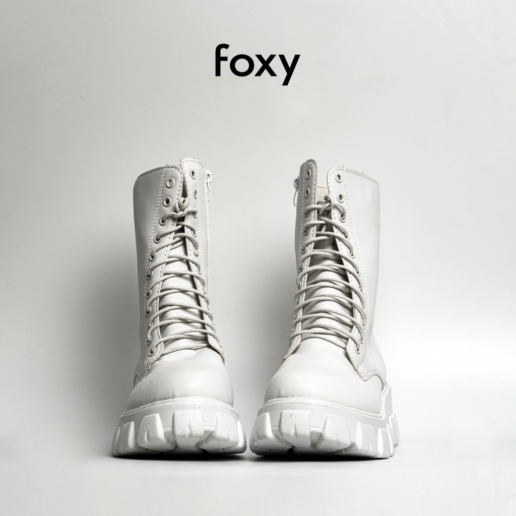 Giày Boots Nữ Cổ Cao Giày Martin FOXY Đế Tăng Chiều Cao Buộc Dây Kéo Khoá Phong Cách Gợi Cảm - FOX031 | BigBuy360 - bigbuy360.vn