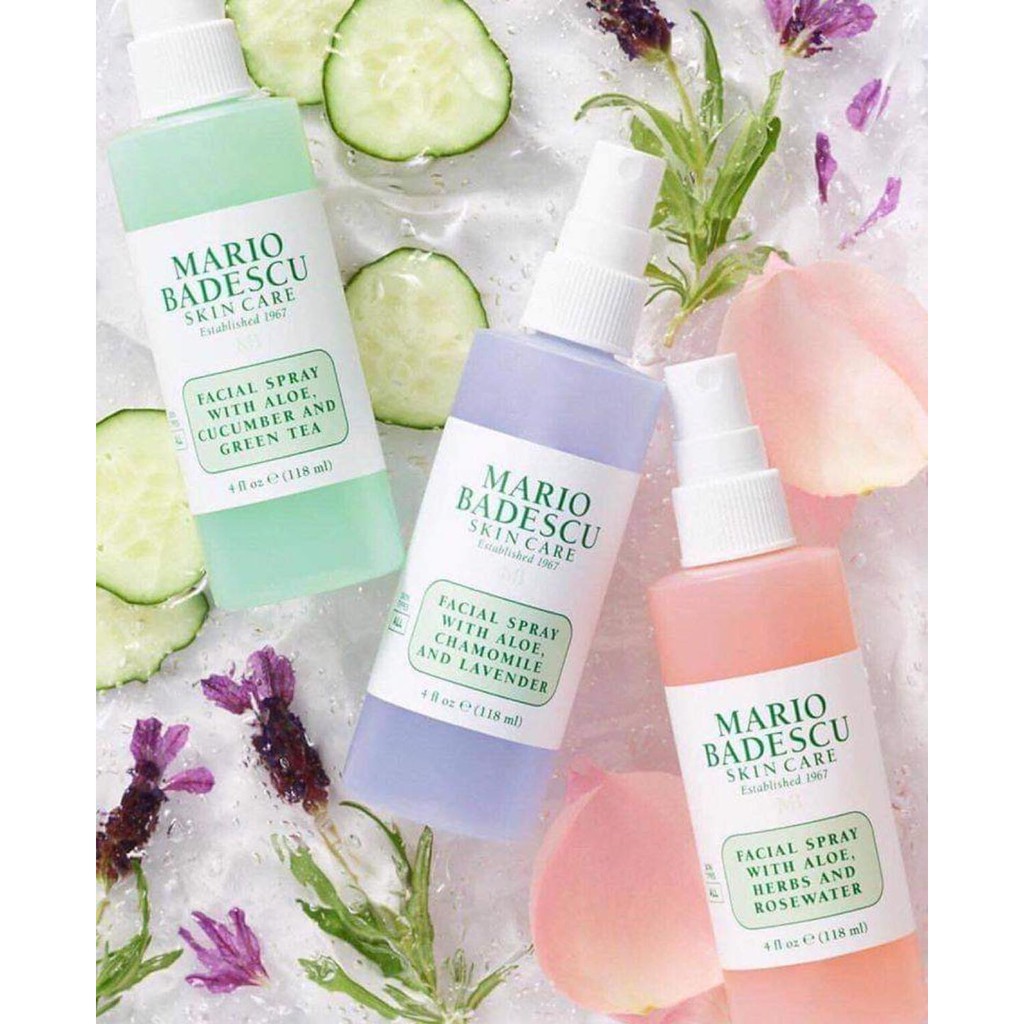 Toner xịt dưỡng da Mario Badescu Facial Spray Rosewwater/ Greentea Các size | WebRaoVat - webraovat.net.vn