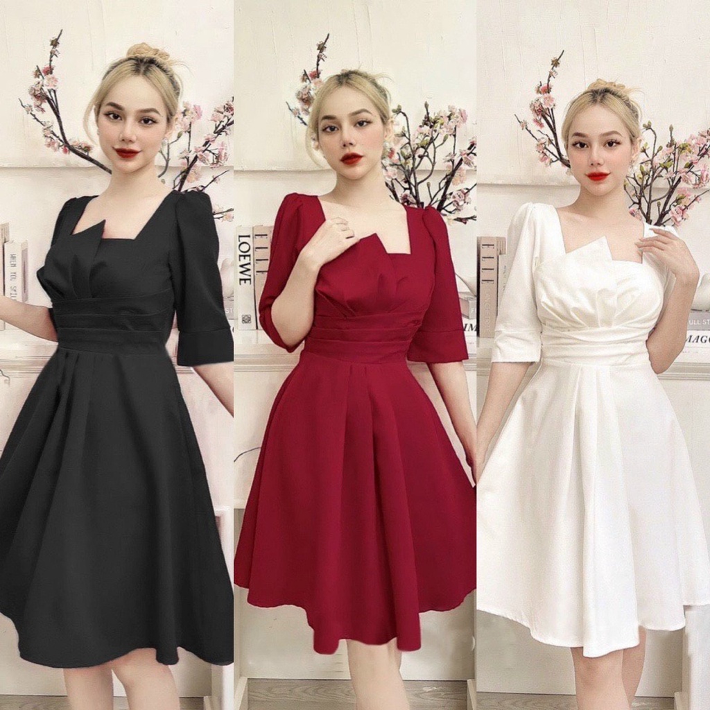 Đầm nữ thiết kế bigsize nữ kiểu xếp ly eo tay lỡ