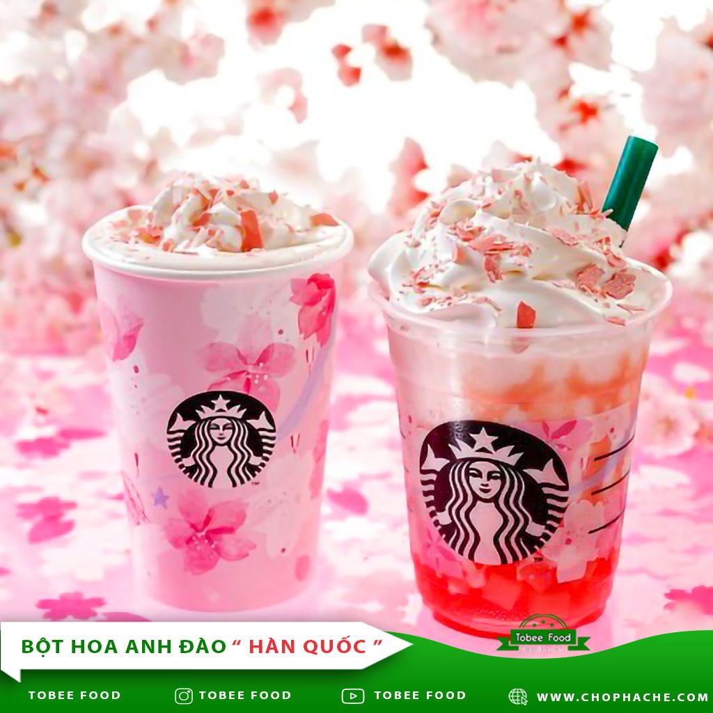 BỘT HOA ANH ĐÀO 500G - Bột Pha Trà Sữa Đá Xay Thơm Mát Ngọt Dịu