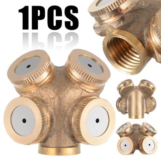 4 Hole Brass Spray Misting Nozzle Garden Sprinklers Fitting Hose Connector Tool