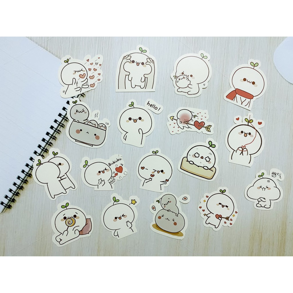 [Twins Plus] Sticker dễ thương dán trang trí laptop, máy tính bỏ túi, vali, điện thoại, đàn ghita, hộp bút