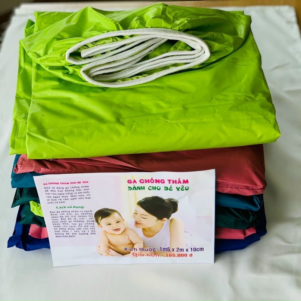 Drap ga giường chống thấm nước cho bé - loại 1 (1m6 - 1m8)