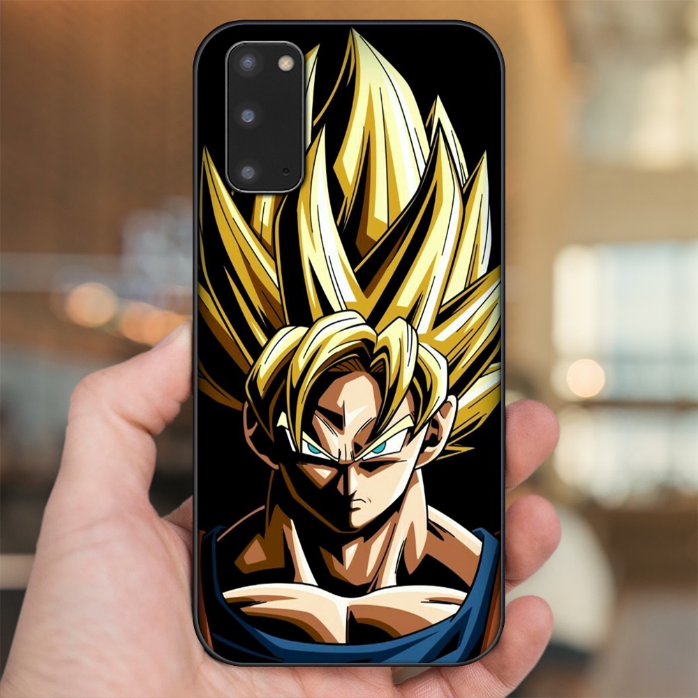 Ốp lưng Samsung S20 viền đen in hình Goku Dragon Ball