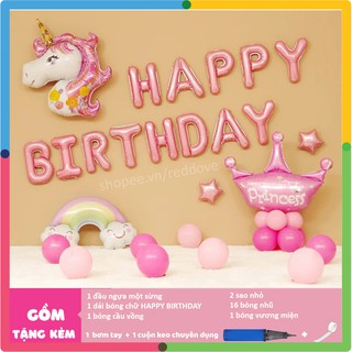 Set bóng trang trí sinh nhật ngựa một sừng, bộ sưu tập bong bóng trang trí sinh nhật hình ngựa một sừng cực đẹp