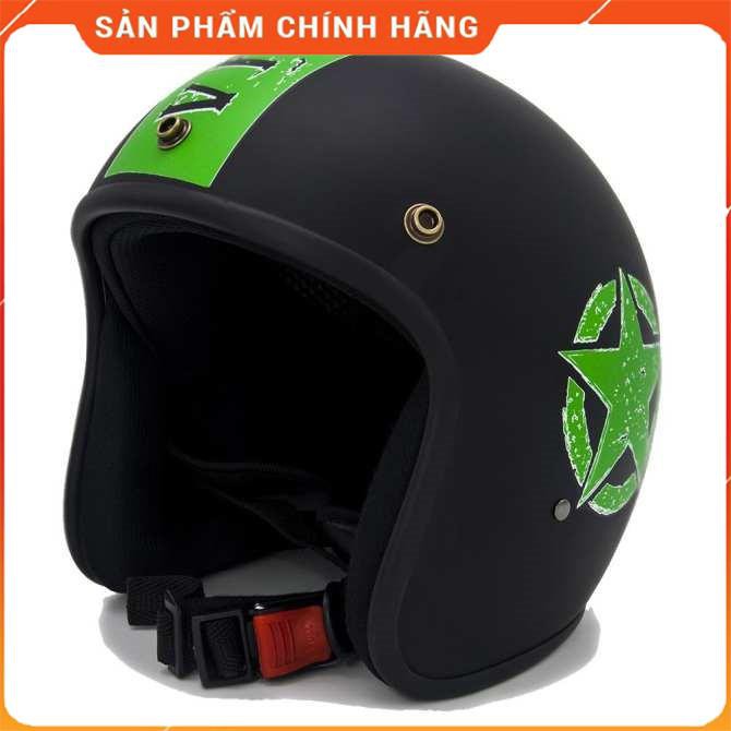 Mũ Bảo Hiểm 3/4 Tem sao xanh