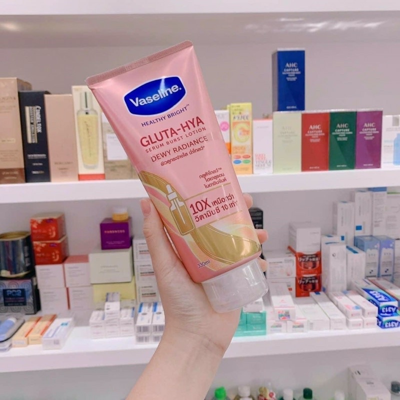 Sữa dưỡng thể trắng da Vaseline Healthy Bright Gluta HYA Serum Burst Lotion 10X Thái Lan 330ml