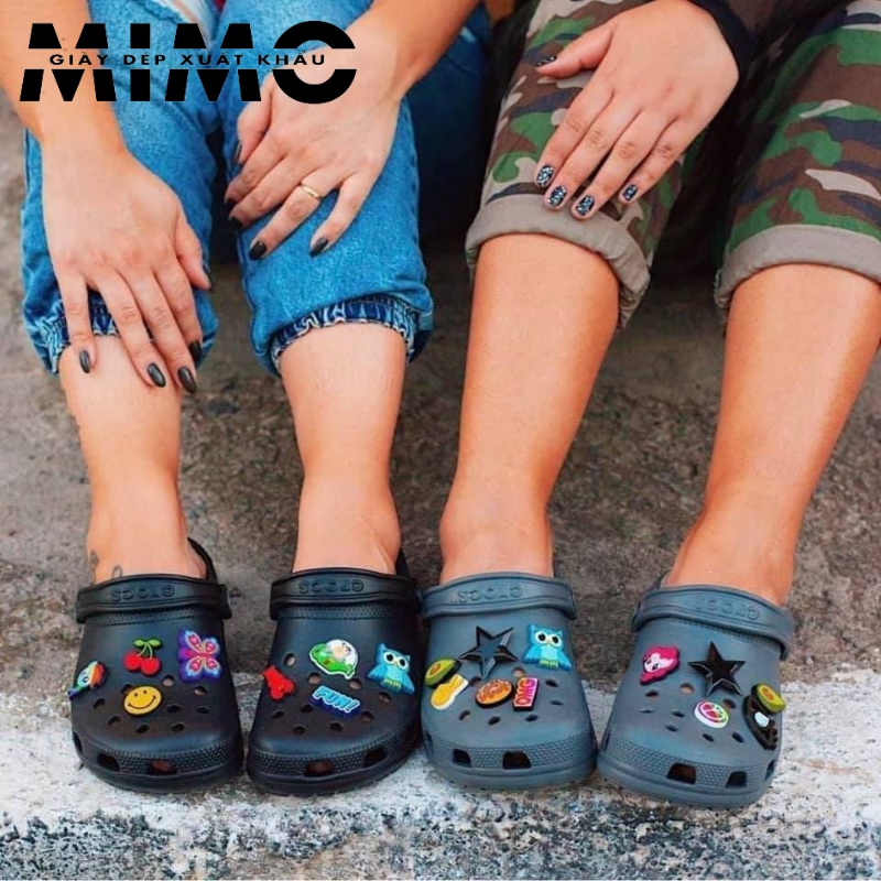 [Tặng 10 jibit] - Sục Clasic màu đen, dép sục nhựa đi mưa, êm nhẹ, bền đẹp, chống trơn trượt cho nam nữ