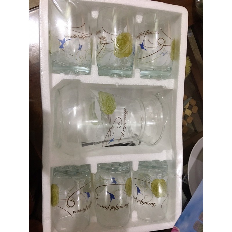 Bộ bình cốc thủy tinh hàng đẹp