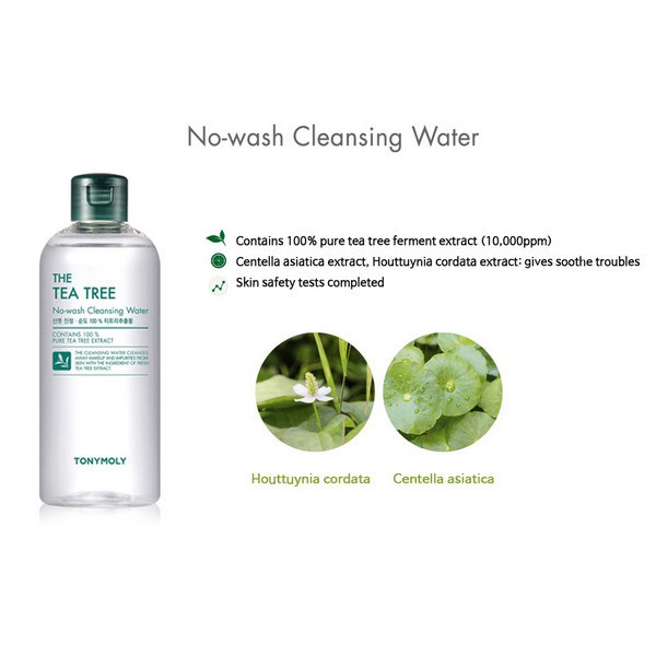 Nước Tẩy Trang Tonymoly Geen Tea và The Tea Tree No-Wash Cleansing Water