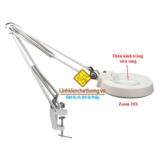 (Bảo hành 6 tháng) Kính lúp kẹp bàn LT-86A 20X đèn LED (thấu kính trắng - Optical)