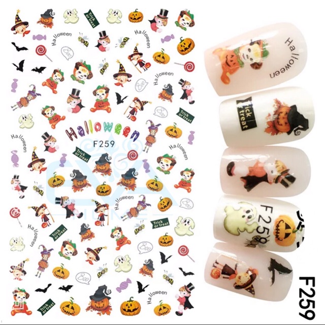 STICKER DÁN MÓNG TAY LỄ HỘI MA QUỶ HALLOWEEN