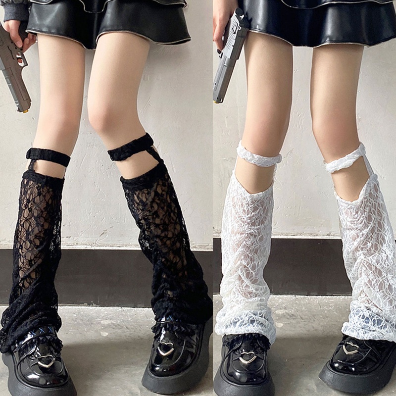Xianbao Vớ Ống Chân Phối Ren Rỗng Giữ Ấm Chân Phong Cách Lolita Nhật Bản Cho Nữ Sinh