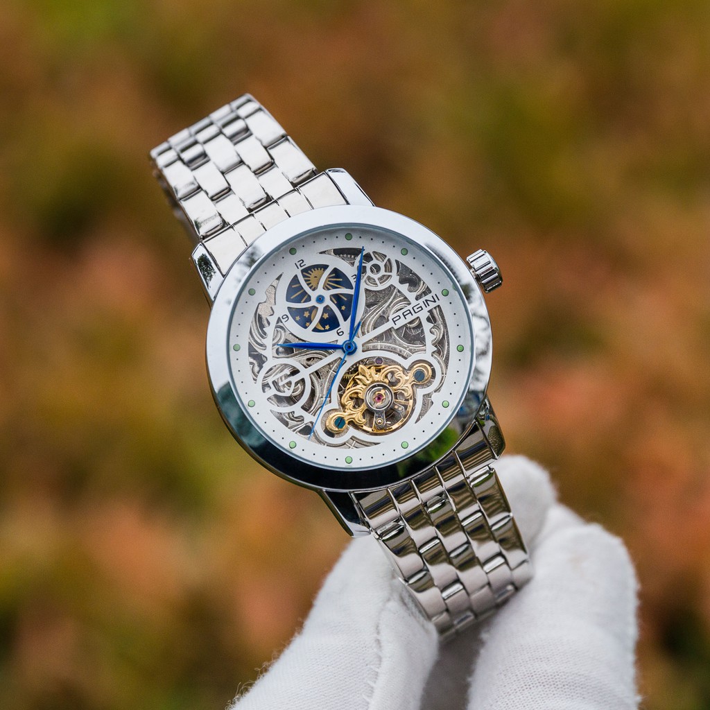 Đồng Hồ Cơ Nam Thương Hiệu PAGINI PA2299 - Thiết Kế Lộ Máy Độc Đáo | BigBuy360 - bigbuy360.vn