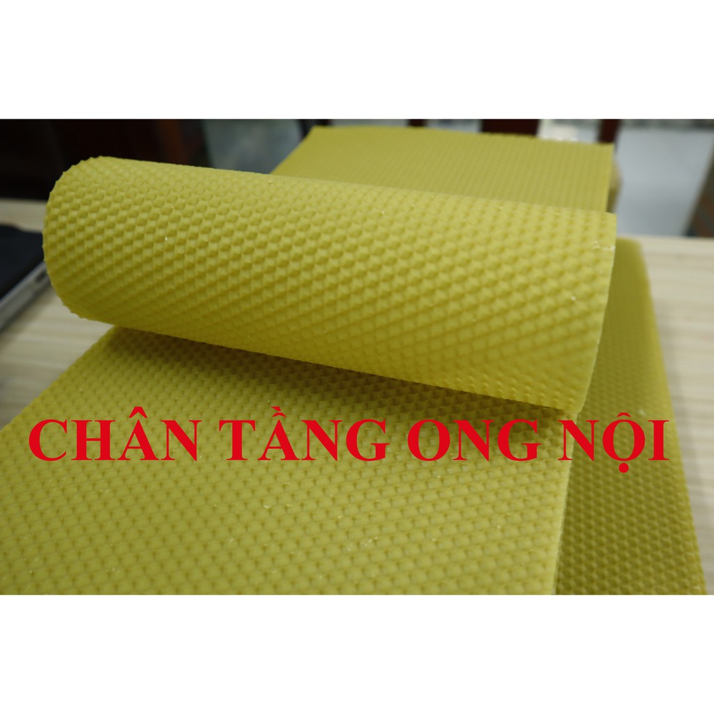5 TẤM Chân Tầng Ong Nội Sáp Vàng, Mềm Kích Thích Ong Xây Nhanh