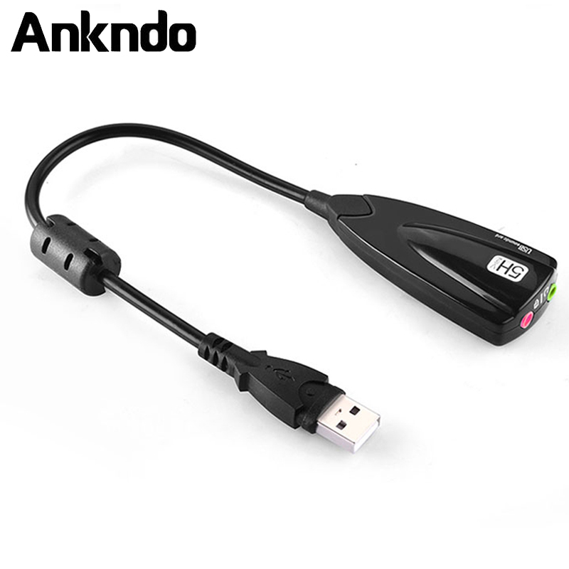 Cáp Chuyển Đổi Âm Thanh Ankndo Chuyển Đầu USB 7.1 5HV2 Sang Chuôi 3.5mm Chuyên Dụng Cho Laptop / Máy Tính Để Bàn