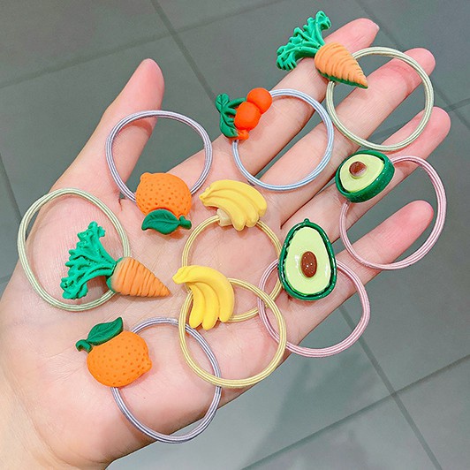 Set 10 Dây/ Chun Buộc Tóc Trái Cây Nhiều Sắc Màu Cho Bé Yêu (giao ngẫu nhiên)   Clovershop68