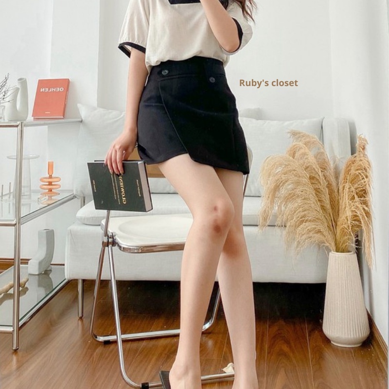 Chân váy ngắn chữ A xẻ tà, Chân váy lưng cao công sở đẹp | BigBuy360 - bigbuy360.vn