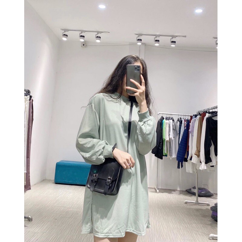 pass đầm ulzzang màu xanh tay dài