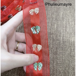 Ruy băng kiểu 4cm đỏ (ribbon) trang trí noel