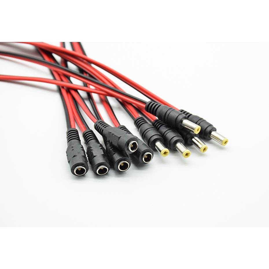 Bộ 10 Dây Nguồn DC Jack Đực và 10 Dây Nguồn DC Jack Cái 5.5x2.1mm - Hàng Xịn