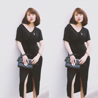 🔆ĐẦM BODY XẺ ĐÙI CỔ V🔆