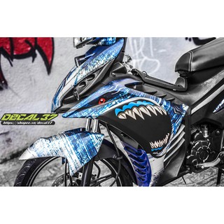 Tem Trùm Exciter 135 Cá Mập xanh Trắng