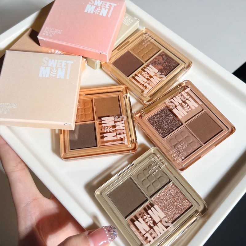 [Hàng mới về] Bảng phấn mắt SWEET MINT tông trà sữa 4 màu trang điểm tự nhiên xinh xắn