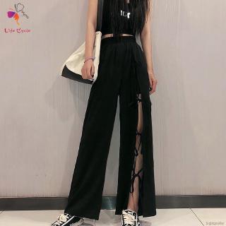 Quần dài ống rộng xẻ tà phong cách cá tính quyến rũ dành cho nữ