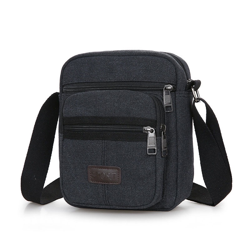 Túi đeo vai mini IELGY bằng vải canvas phong cách doanh nhân thời trang cho nam