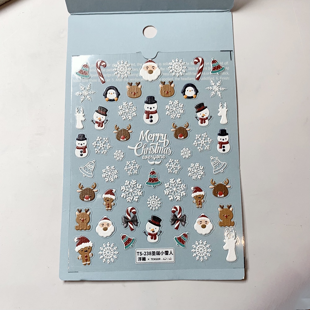 Sticker nail lụa noel 5D