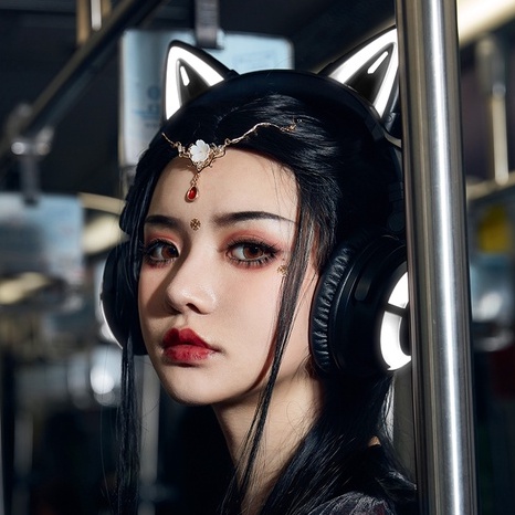 Tai Nghe Tai Mèo YOWU 3S LED RBG Bluetooth Giảm Tiếng Ồn Gaming Headphones True Wireless Cho Cô Gái Dễ Thương