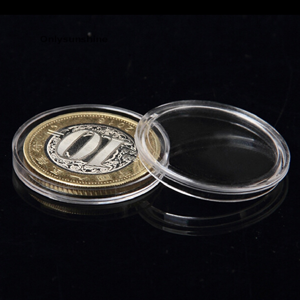 Bộ 10 Vòng Nhựa Trong Suốt 27mm Giữ Tiền Xu