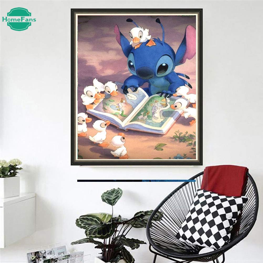 Bộ tranh đính đá 5D họa tiết hoạt hình dễ thương DIY dùng trang trí nhà cửa