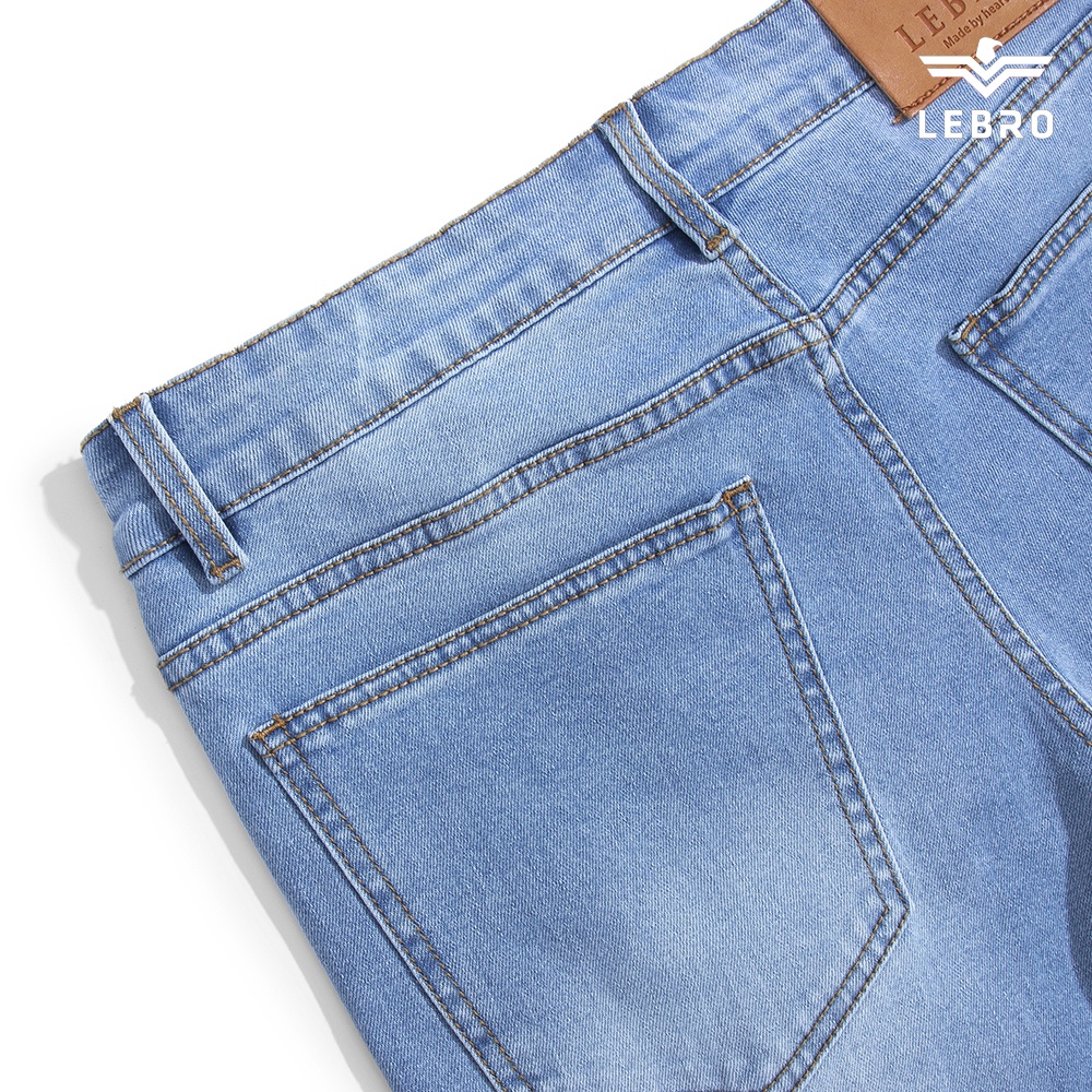 Quần jean dáng slimfit nam form skinny trơn  Hàng Xuất Khẩu LEBRO Quần bò nam co giãn đen xanh L026A