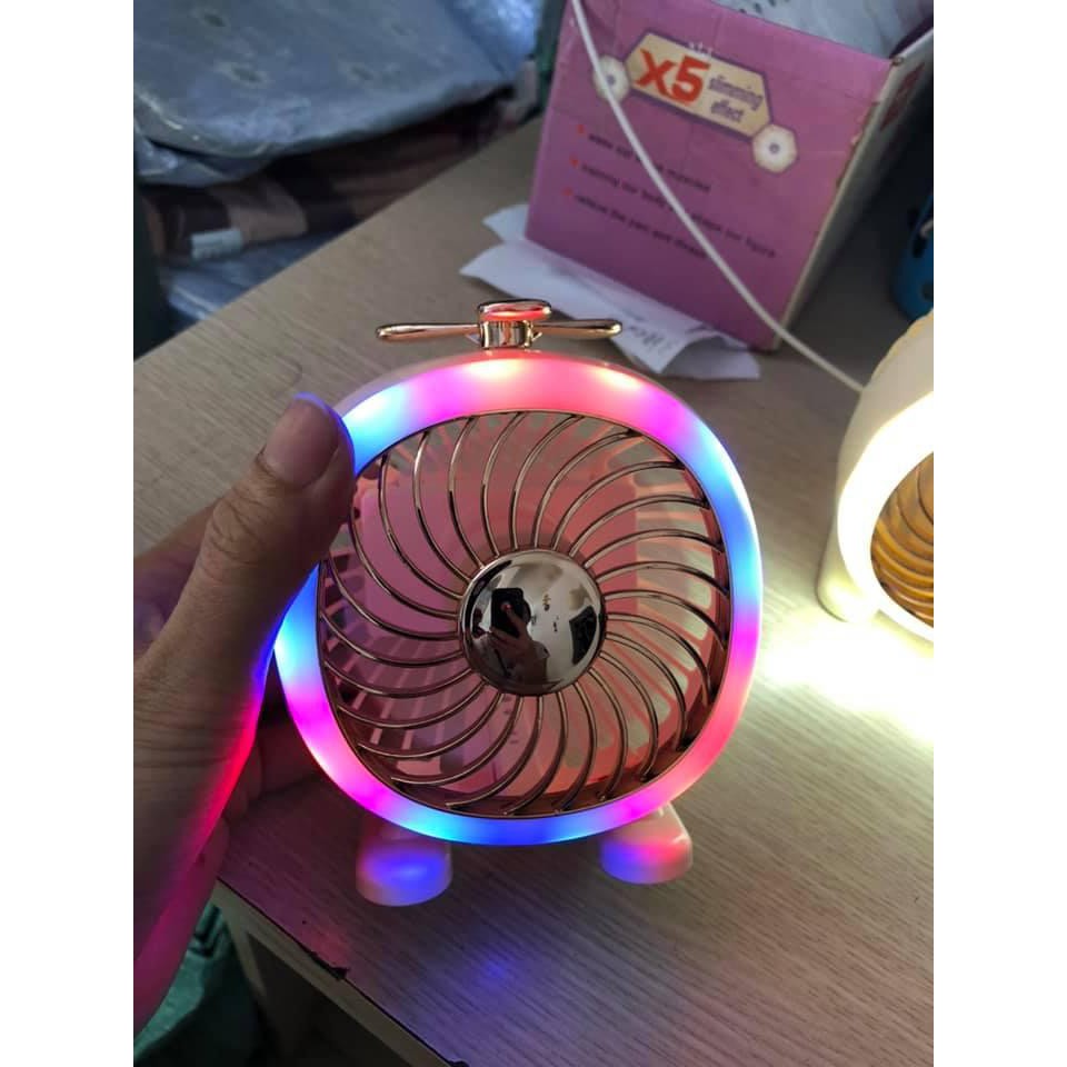 Quạt mini fan tích điện 3 trong 1 tiện dụng kèm đèn led chiếu sáng đa năng - GIẢI NHIỆT MÙA HÈ