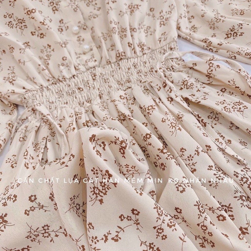 Váy đầm hoa nhí vintage dáng dài phong cách ulzzang xixeoshop - V15