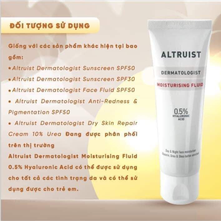 Kem Dưỡng Ẩm Thế Hệ Mới Altruist Dermatologist Moisturising Fluid 0.5% Hyaluronic Acid 50ml