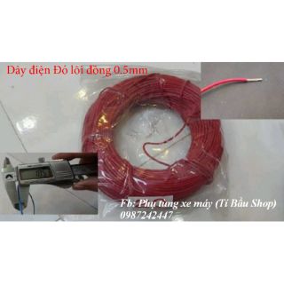Dây điện xe máy màu đỏ, lõi đồng 0.5mm