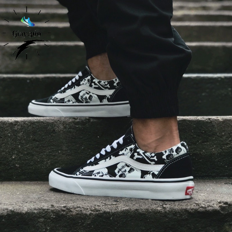 Giày vans đầu lâu,giày thể thao nam nữ vans old skool bản đầu lâu ful box