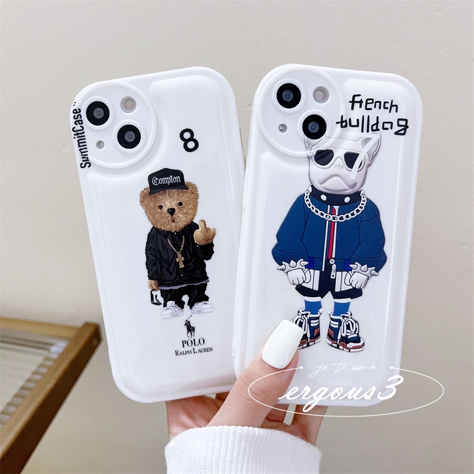 Ốp Điện Thoại Mềm In Hình Gấu Bull Pháp Cho iPhone 14 13 12 11 Pro Max SE2020 X XR Xs Max 7 8 Plus